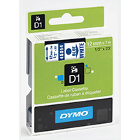 Dymo Merkebånd Dymo D1 12 mm, blå på hvit Dymo alt Merkebånd Dymo D1 12 mm, blå på hvit