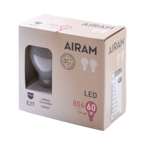 Airam LED A60 7W/827 E27 2BX